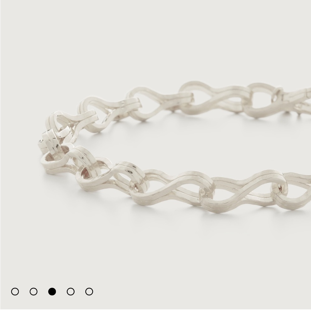 NIB Monica Vinader Infinite Link Bracelet Sterling Silver Chain Classic Timeless - Picture 5 of 7